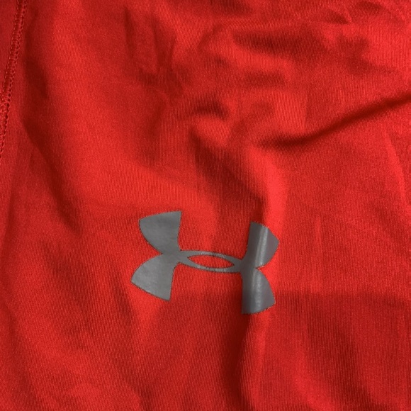 Under Armour Red Mesh Men's Basketball Gym Shorts - Picture 2 of 9